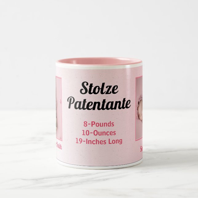 Tasse 2 Couleurs Allemand Fière Godmère Nouveau bébé Photo (Centre)