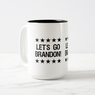 Tasse 2 Couleurs Allez Brandon Black Grunge Text et Black Stars