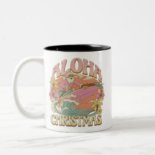 Tasse 2 Couleurs Aloha Noël Surfant Santa Hawaïen Kalikimaka