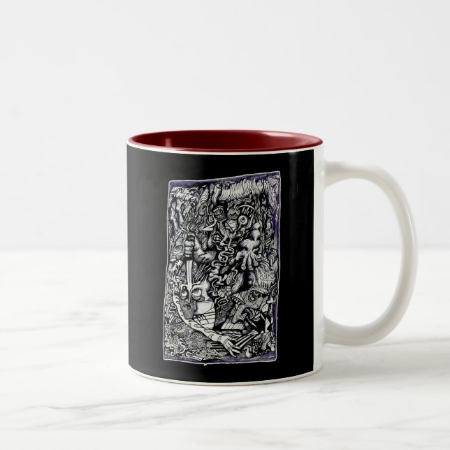 Tasse 2 Couleurs Alpha Warrior, par Brian Benson, dessin d'encre (Droit)