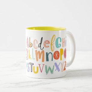 Tasse 2 Couleurs Alphabet enfants typographie cool