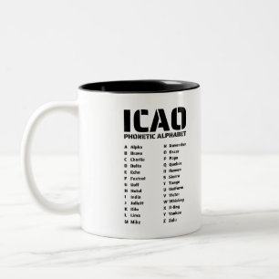 Tasse 2 Couleurs Alphabet phonétique de l'OACI