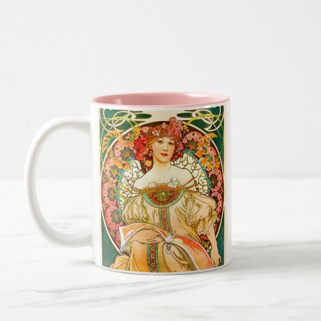 Tasse 2 Couleurs Alphonse Mucha Art Nouveau Daydream (Gauche)