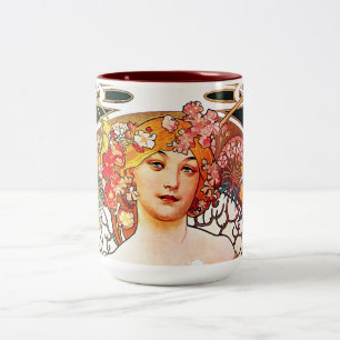 Tasse 2 Couleurs Alphonse Mucha Daydream Floral Vintage Art Nouveau