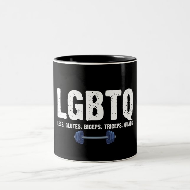 Tasse 2 Couleurs Amant de gym LGBTQ Jambes Fessiers Biceps Triceps  (Centre)