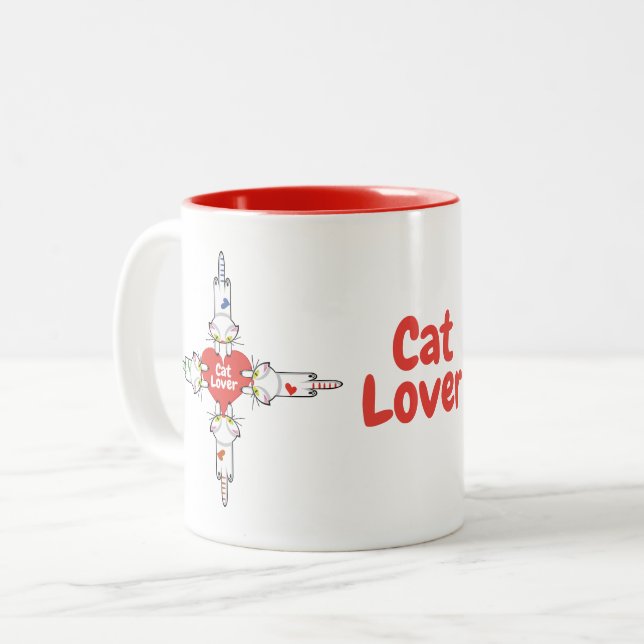 Tasse 2 Couleurs Amantes de los gatitos (Devant gauche)