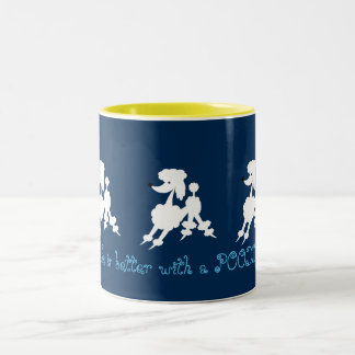 Tasse 2 Couleurs Amants blancs de caniche