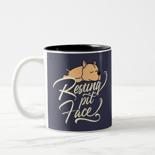 Tasse 2 Couleurs Amants de Pitbull au Visage Décontracté (Gauche)