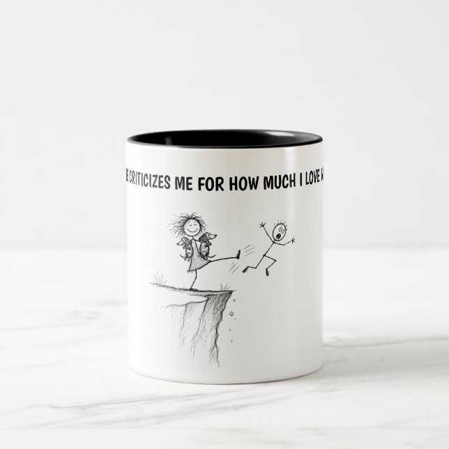 Tasse 2 Couleurs Amateur de chien hilarant  (Centre)