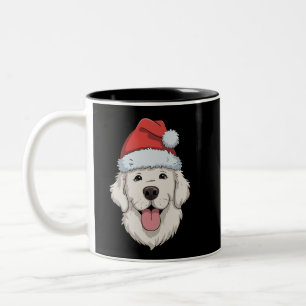 Tasse 2 Couleurs Amateur de Golden Retriever Crème Chapeau de Noël 