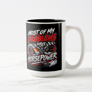 Tasse 2 Couleurs Amateur de voitures de course Funny Horsepower