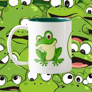 Tasse 2 Couleurs Amateurs de grenouilles mignonnes ajouter un messa