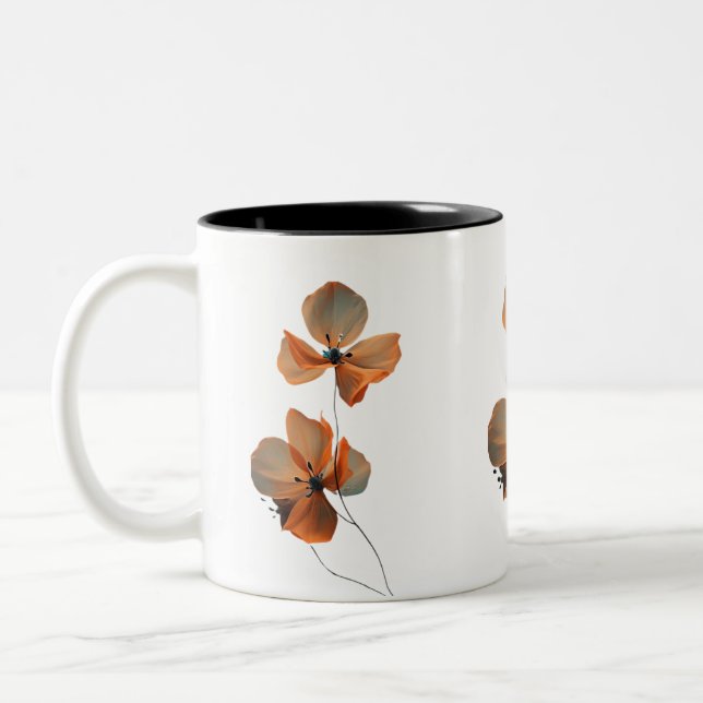 Tasse 2 Couleurs Amber Whisper Petals in the Dark Quiet Bloom Ember (Gauche)