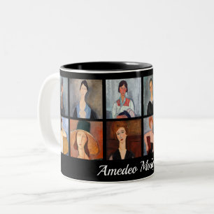 Tasse 2 Couleurs Amedeo Modigliani - Collage de chefs-d'oeuvre
