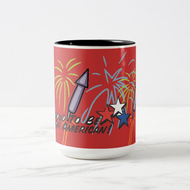 Tasse 2 Couleurs Américain fier - (Centre)