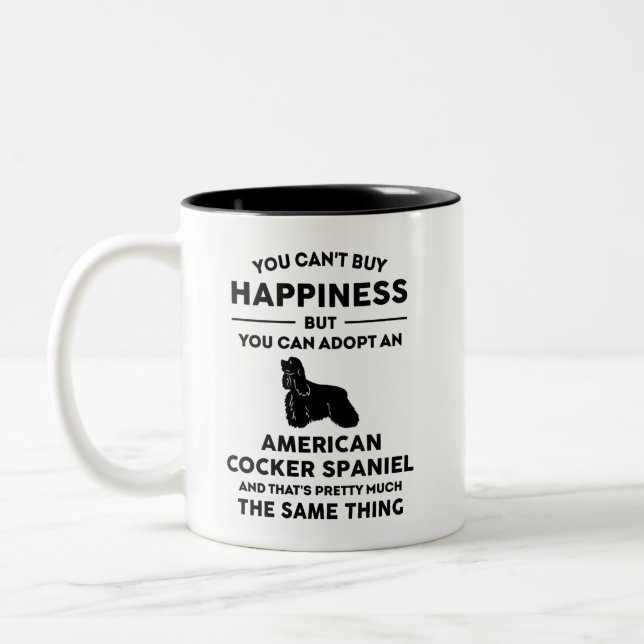 Tasse 2 Couleurs American Cocker Spaniel Happy (Gauche)