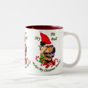 Tasse 2 Couleurs American Pit Bull Terrier Cadeaux de Noël