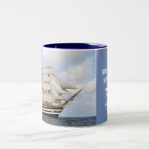 Tasse 2 Couleurs Amerigo Vespucci, grand navire de la marine italie