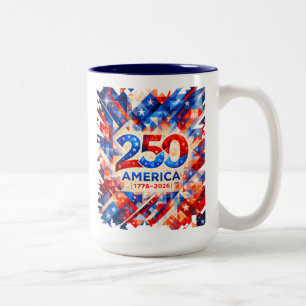 Tasse 2 Couleurs Amérique 250e Anniversaire 1776–2026 USA Patriotiq