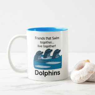 Tasse 2 Couleurs Amitié entre dauphins mammifères marins