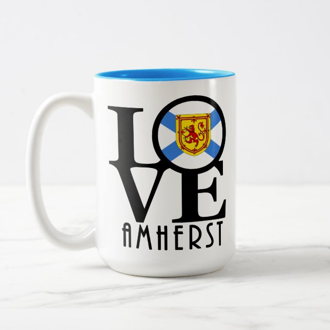 Tasse 2 Couleurs AMOUR Amherst NS 15oz (Gauche)
