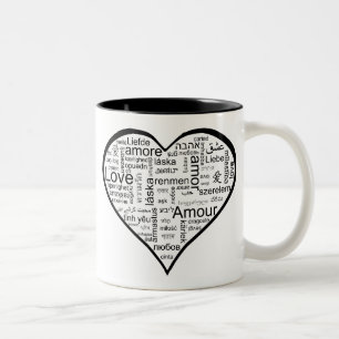 Tasse 2 Couleurs Amour au coeur de beaucoup de langues