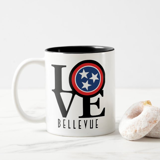 Tasse 2 Couleurs AMOUR Bellevue Tennessee 11oz (Avec donut)