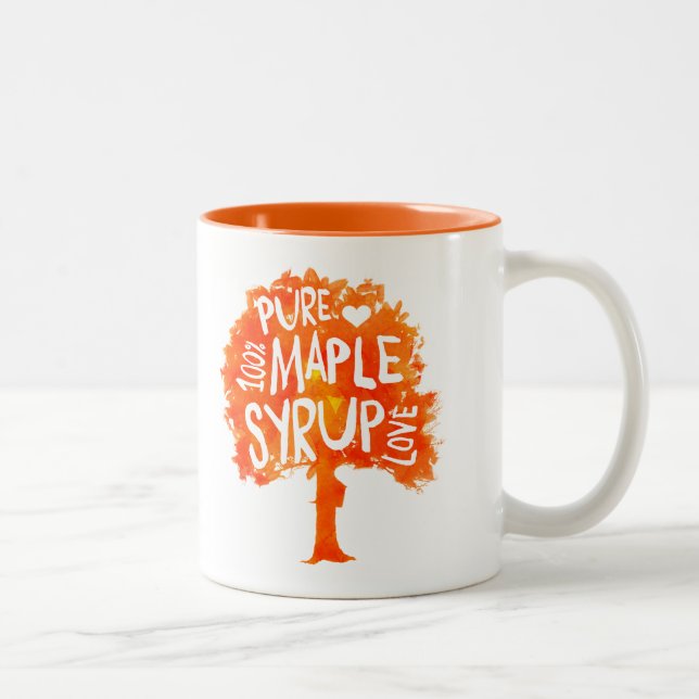 Tasse 2 Couleurs Amour d'arbre de sirop d'érable de hanche (Droit)
