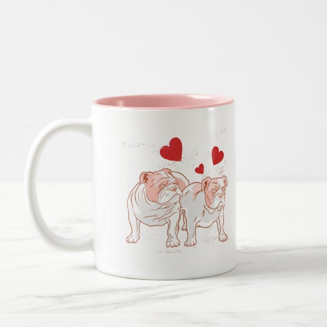 Tasse 2 Couleurs Amour de Bulldog (Gauche)