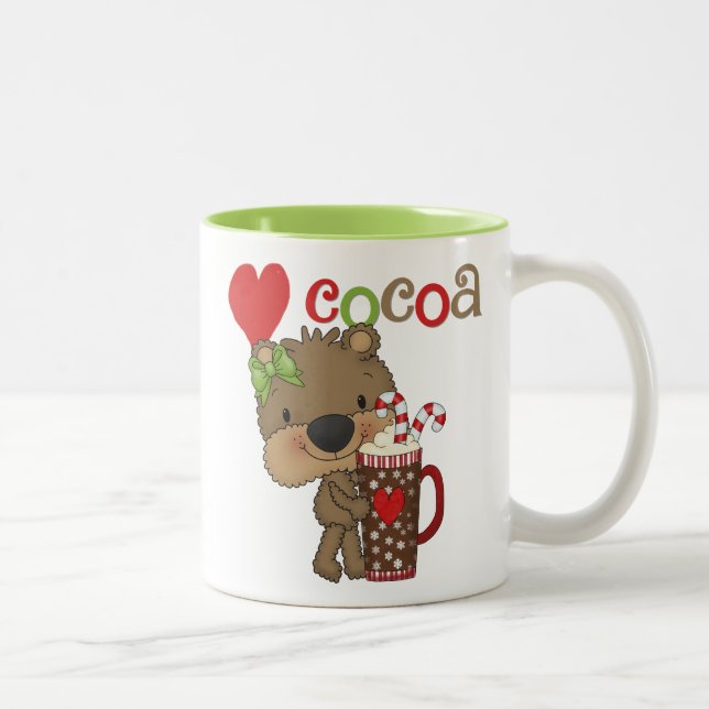 Tasse 2 Couleurs Amour de cacao d'ours de fille (Droit)