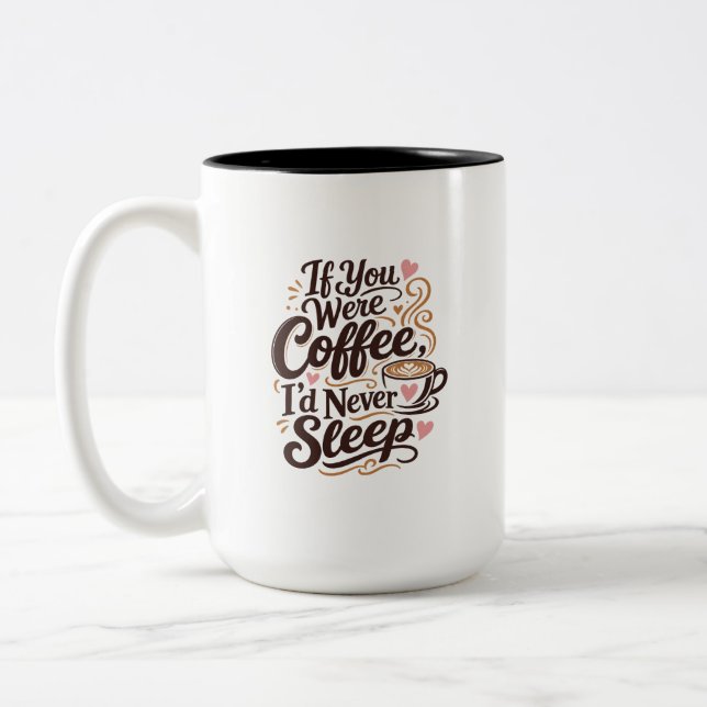 Tasse 2 Couleurs Amour de café flirt mariage (Gauche)