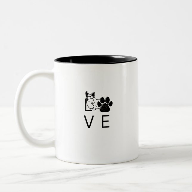 TASSE 2 COULEURS AMOUR DE CORGI (Gauche)