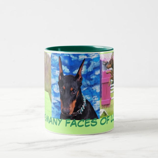 Tasse 2 Couleurs Amour de dobermann (Centre)