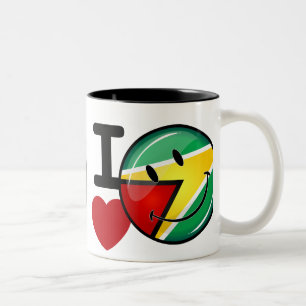 Tasse 2 Couleurs Amour de drapeau guyanais de sourire de la Guyane