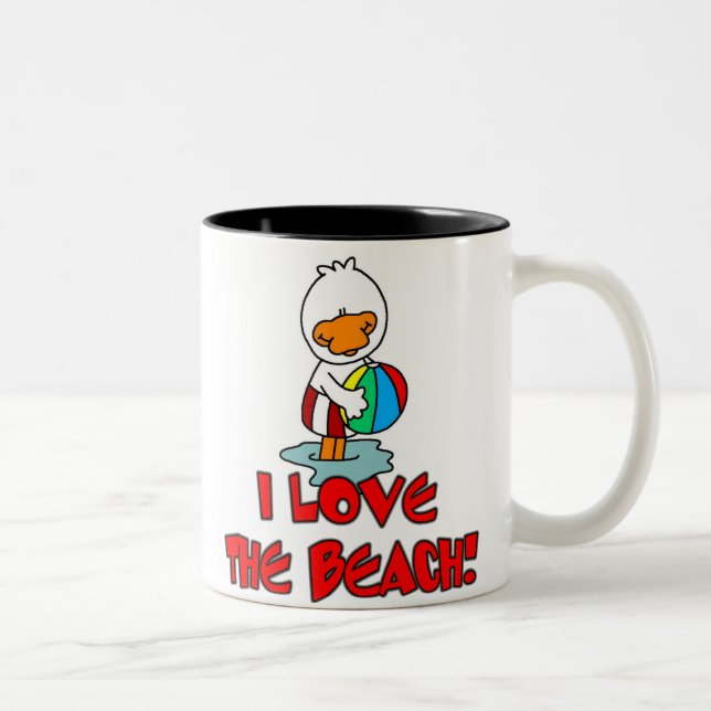 Tasse 2 Couleurs Amour de Duckie la plage (Droit)