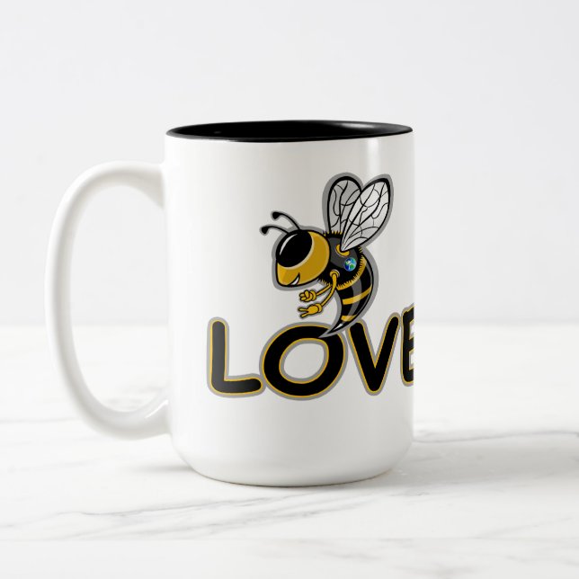 TASSE 2 COULEURS AMOUR DE L'ABEILLE  (Gauche)