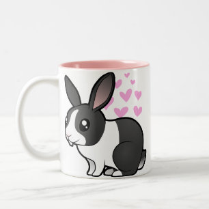 Tasse 2 Couleurs Amour de lapin (oreille tombante poil lisse)