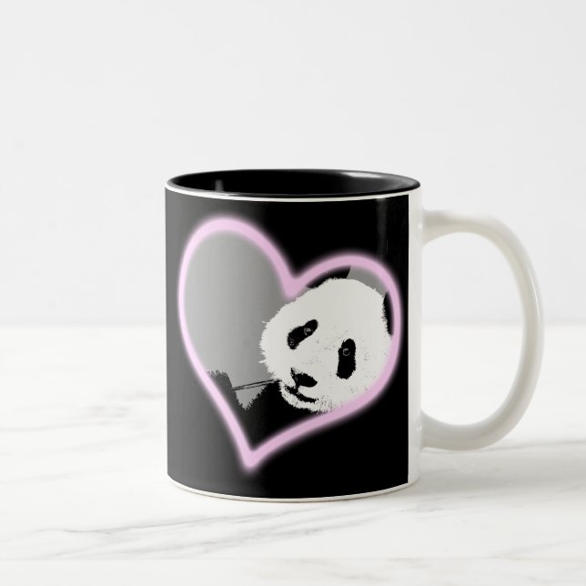 Tasse 2 Couleurs amour de panda.  lampe au néon (Droit)