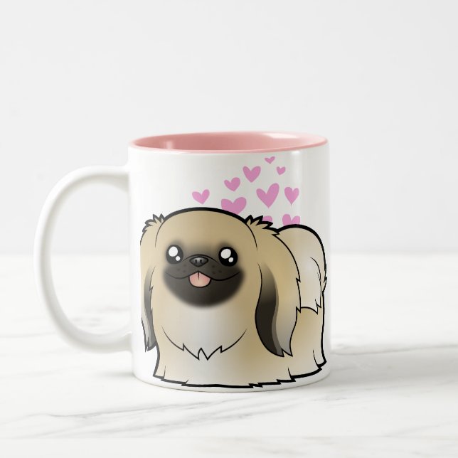 Tasse 2 Couleurs Amour de Pekingese (exposition coupée) (Gauche)