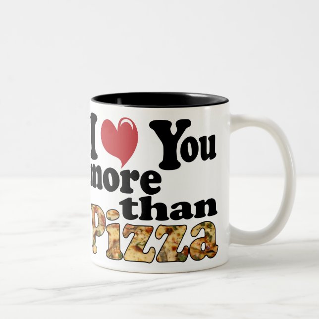 Tasse 2 Couleurs Amour de Pizza (Droit)
