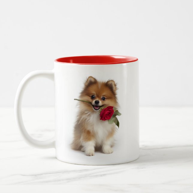 Tasse 2 Couleurs Amour de Pomeranian (Gauche)