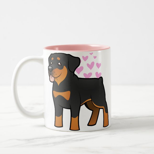 Tasse 2 Couleurs Amour de rottweiler (Gauche)