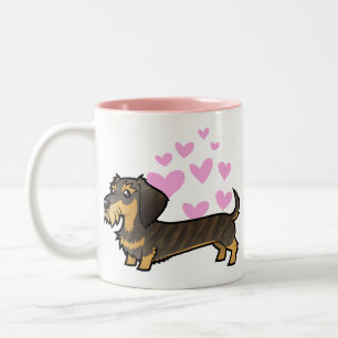Tasse 2 Couleurs Amour de teckel (wirehair)