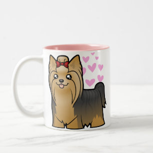 Tasse 2 Couleurs Amour de Yorkshire Terrier (longs cheveux avec