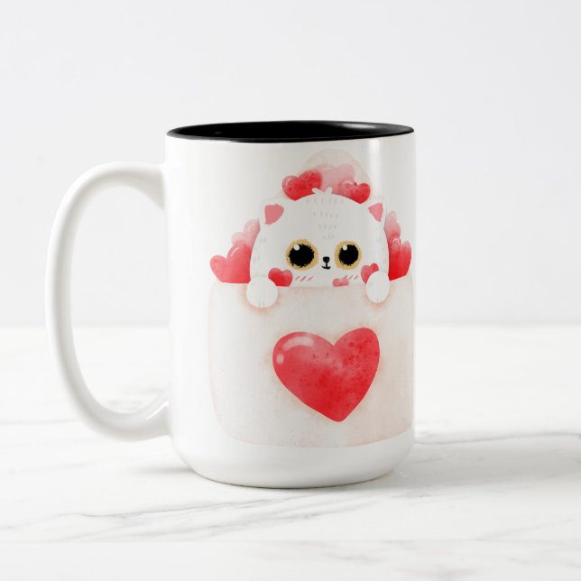 Tasse 2 Couleurs amour du chat (Gauche)