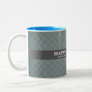 Tasse 2 Couleurs Amour et lumière Famille Hanoukka simple et élég