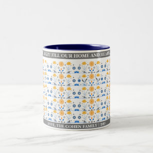 Tasse 2 Couleurs Amour et lumière Famille Hanoukka simple et élég