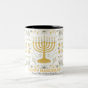 Tasse 2 Couleurs Amour et lumière Famille Simple Happy Hanoukka