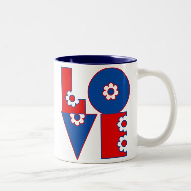 Tasse 2 Couleurs AMOUR Flowé Retro Mod (Droit)