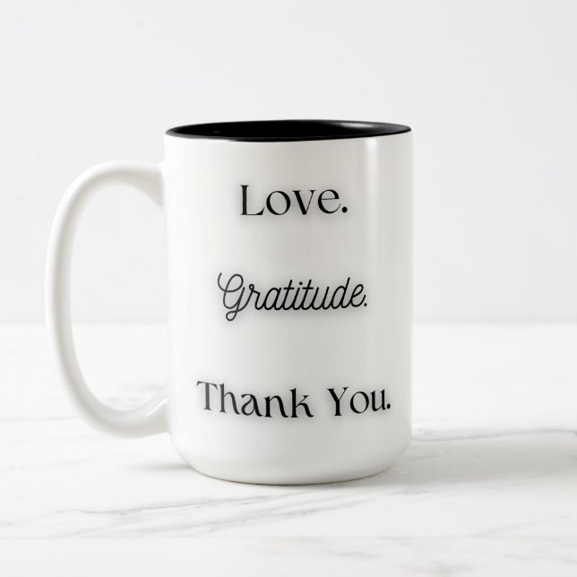 Tasse 2 Couleurs Amour.Gratitude.MerciVous. (Gauche)